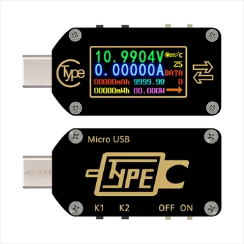 TC66 Быстрая зарядка Протокол PD Обнаружение обмана Амперметр напряжения Type-C Тестер измерения емкости USB