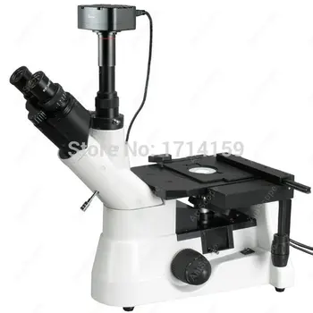 Металлургический микроскоп-AmScope поставляет поляризационный инвертированный металлургический микроскоп 40X-1000X + 10-мегапиксельную камеру
