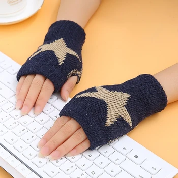 Женщины Перчатки с половиной пальца Зимние сенсорные перчатки для экрана в помещении Теплые варежки Спортивные перчатки на открытом воздухе Мужские женские перчатки унисекс