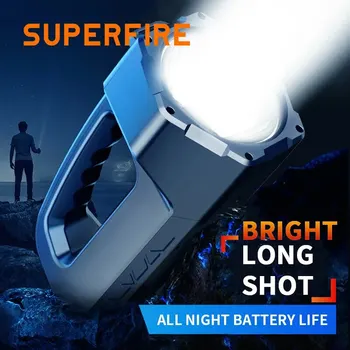 SUPERFIRE M17 Сверхмощный светодиодный фонарик с USB-зарядкой для кемпинга, рыбалки, рабочего света, путешествий, наружного портативного фонаря