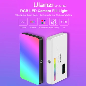 Ulanzi VL120 RGB Светодиодный Видео Заполняющий Свет Для Камеры Телефона Фотография Мини Портативная Перезаряжаемая Красота Влог Конференц-Лампа