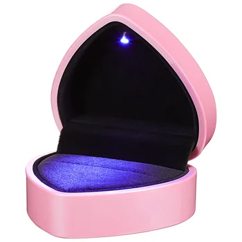  Кольцо в форме сердца Коробка Кольцо Чехол Ювелирный дисплей Коробка Ожерелье Чехол со светодиодной подсветкой