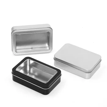 Прямоугольная коробка для хранения конфет из ПВХ Матовая серебряная жестя Кусачки для ногтей Косметические инструменты Здравоохранение Ювелирные изделия Упаковочная коробка